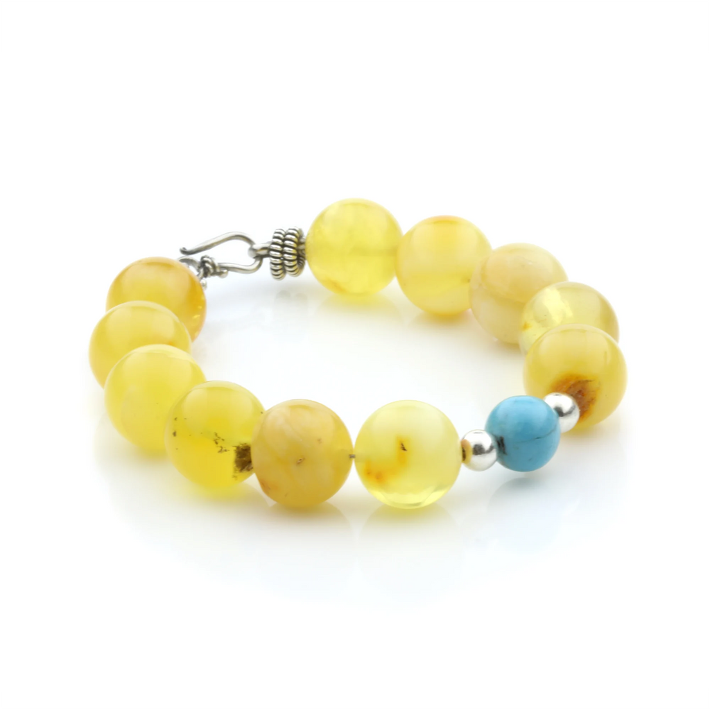 Adult Baltic Amber Bracelet Round Beads 11mm 18gr. SPS02