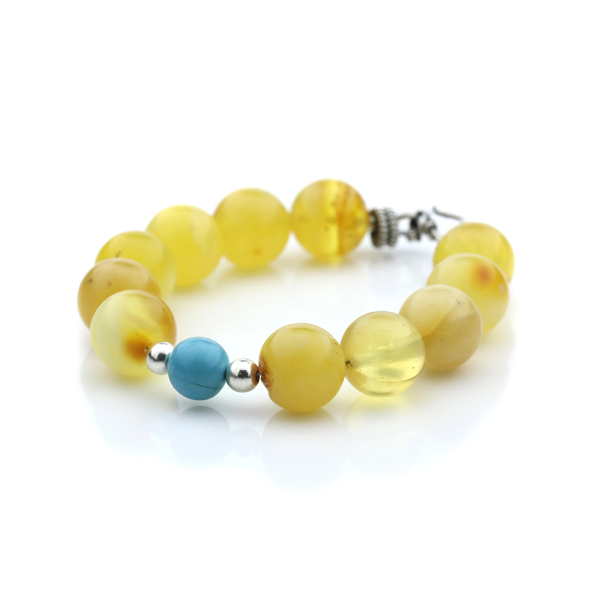 Adult Baltic Amber Bracelet Round Beads 11mm 18gr. SPS02
