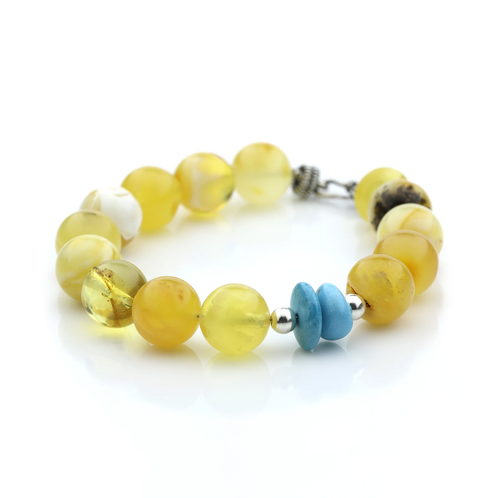 Adult Baltic Amber Bracelet Round Beads 11mm 21gr. SPS36