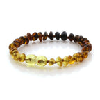 Natural Baltic Amber Teething Bracelet. Round Flat LE93