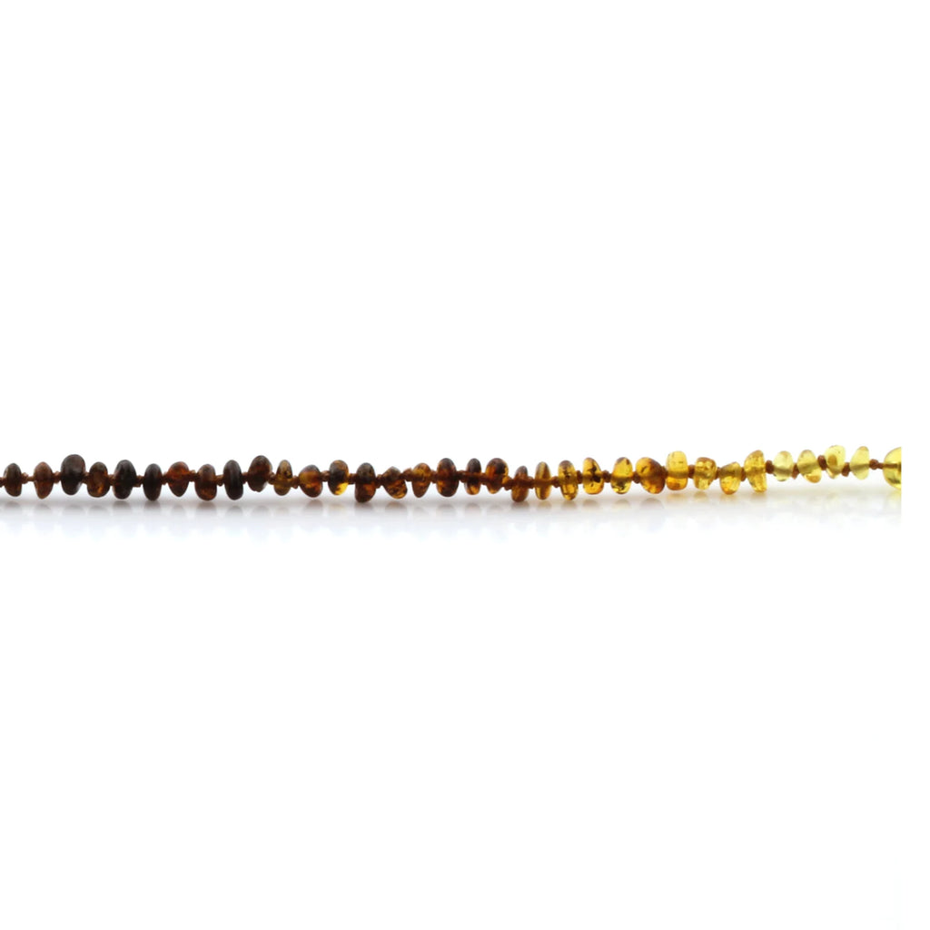 Natural Baltic Amber Teething Bracelet. Round Flat LE93