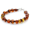 Cognac Baltic amber adult bracelet, 18cm
