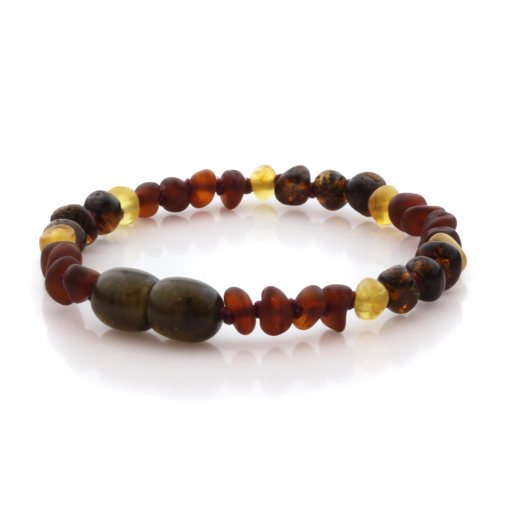 Natural Baltic Amber Teething Bracelet. Baroque LE86