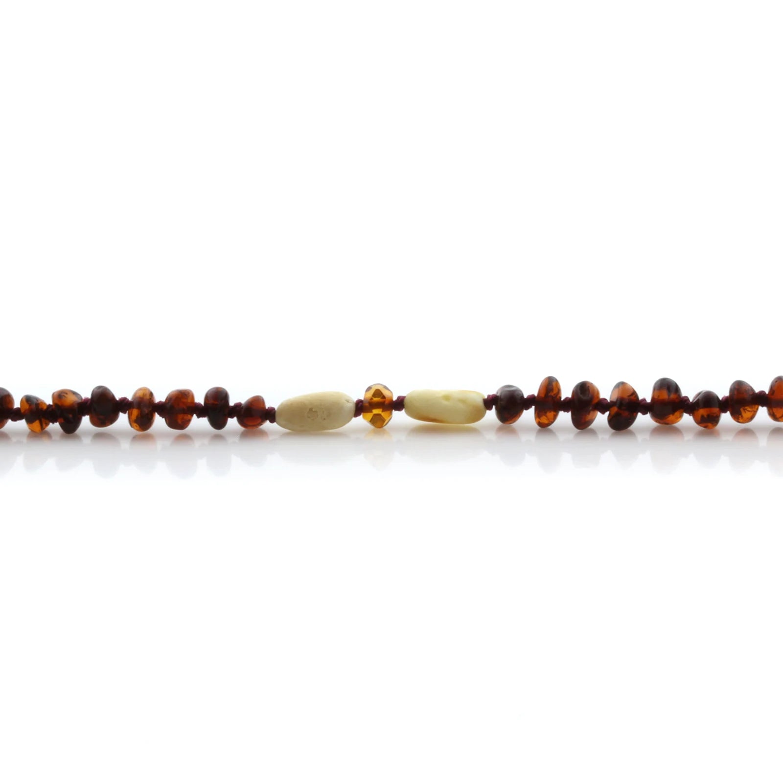 Natural Baltic Amber Teething Bracelet. Round Flat LE91