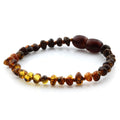Rainbow Baltic amber roundel baby bracelet, 15cm