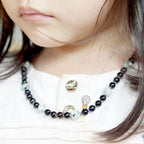 Natural Baltic Amber Junior Necklace with Kiwi Jasper. Baroque 5mm - JN90