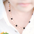 Baltic amber junior necklace with freshwater pearl, 38cm