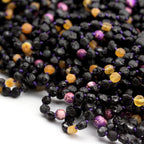 Baltic Amber Teething Necklace with Purple Imperial Jasper. Baroque 6mm - LE484