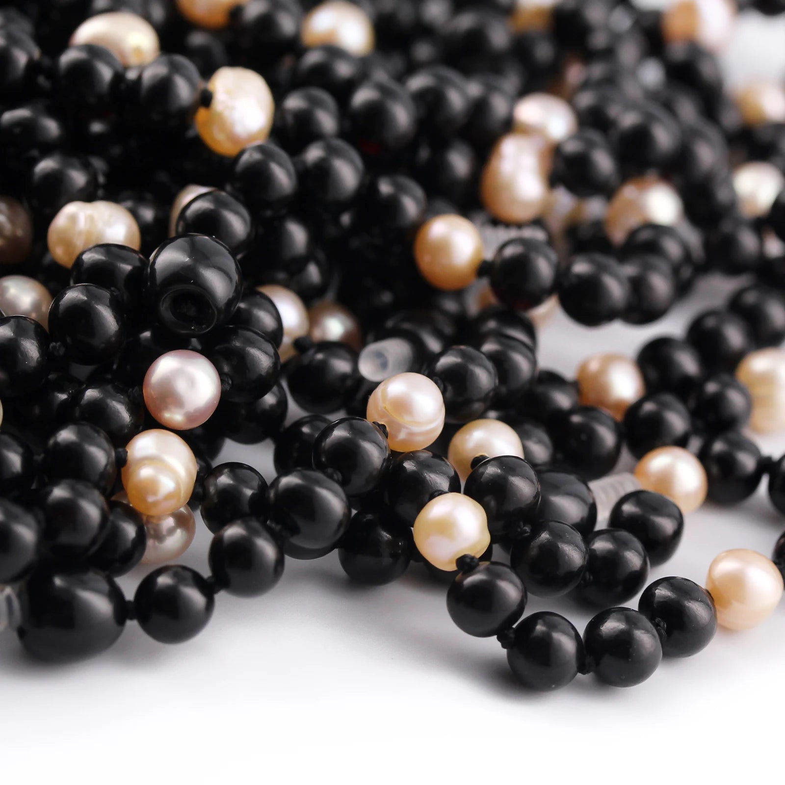 Baltic Amber Teething Necklace with Freshwater Pearl. Baroque 6mm - P3