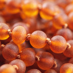 Natural Baltic Amber Junior Necklace. Baroque Light Cognac 5mm - XB54LCM