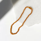 Natural Baltic Amber Junior Necklace. Baroque Light Cognac 5mm - XB54LCM-Y