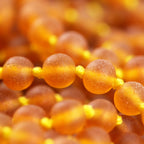 Natural Baltic Amber Junior Necklace. Baroque Light Cognac 5mm - XB54LCM-Y