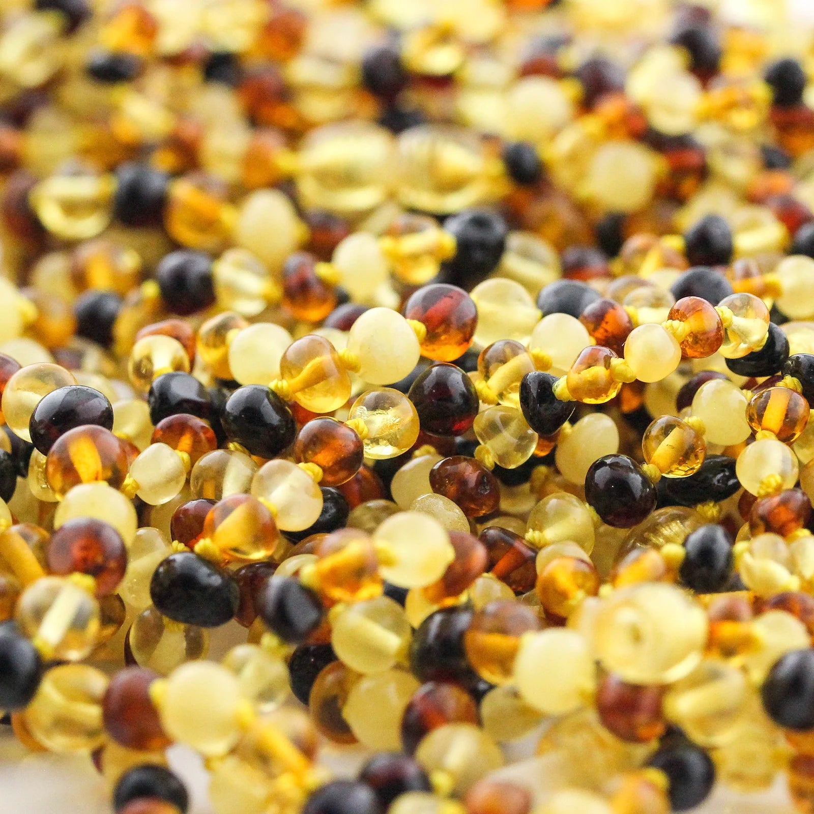 Natural Baltic Amber Junior Necklace. Baroque Multicolour 5mm - XB54M1