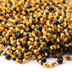 Baltic Amber Teething Necklace. Baroque Multicolour 5mm - XB54M2-RAW