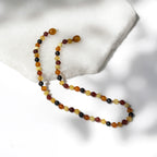 Natural Baltic Amber Junior Necklace. Baroque Multicolour 5mm - XB54MM