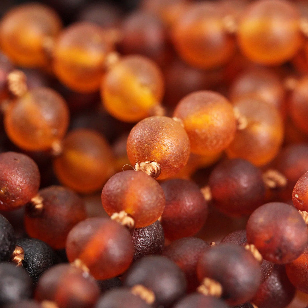 Baltic Amber Teething Bracelet. Baroque Rainbow 5mm - XB55RB1M