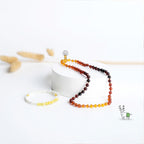 Natural Baltic Amber Junior Necklace. Baroque Rainbow 5mm - XB55RB1M