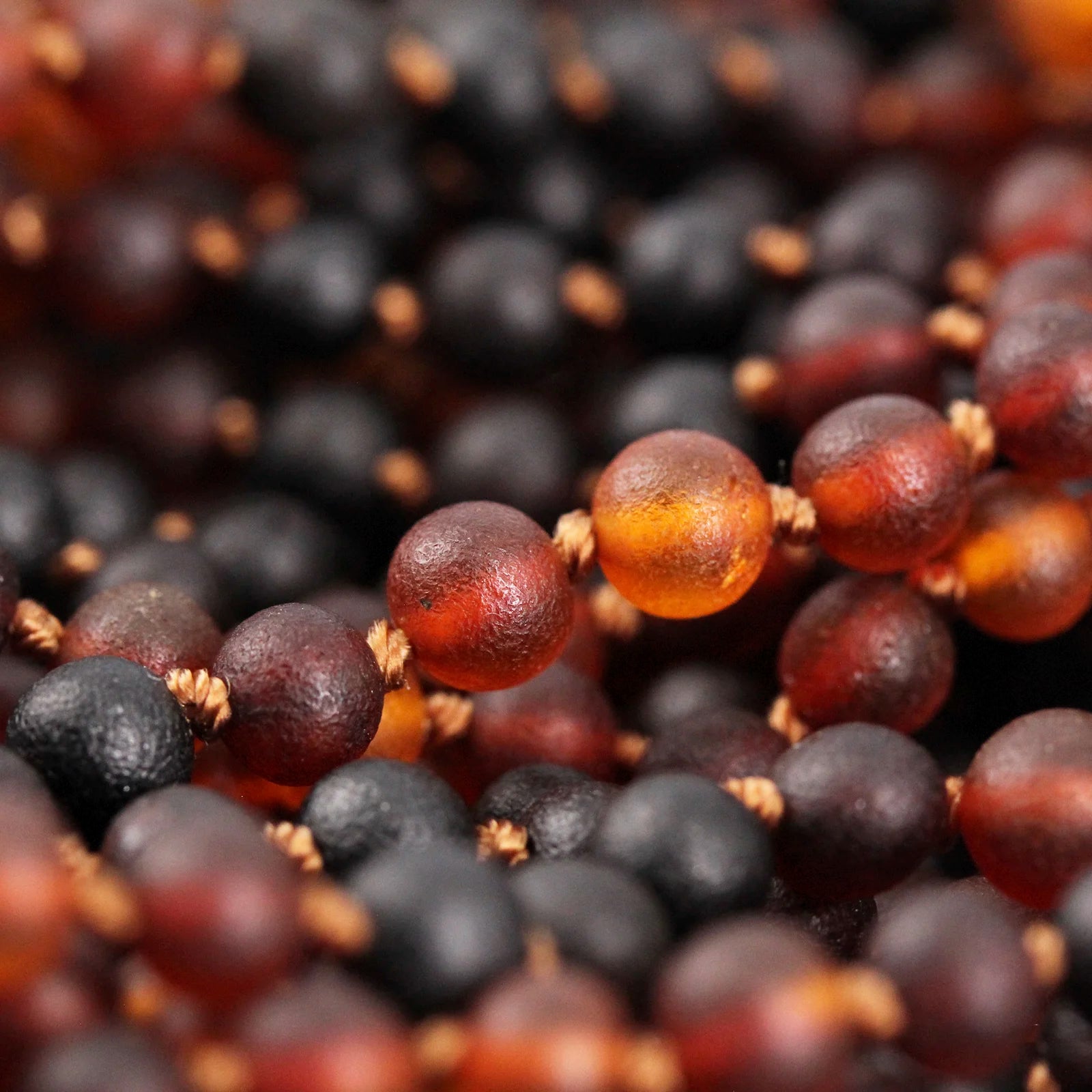 Baltic Amber Teething Bracelet. Baroque Rainbow 5mm - XB55RB3M