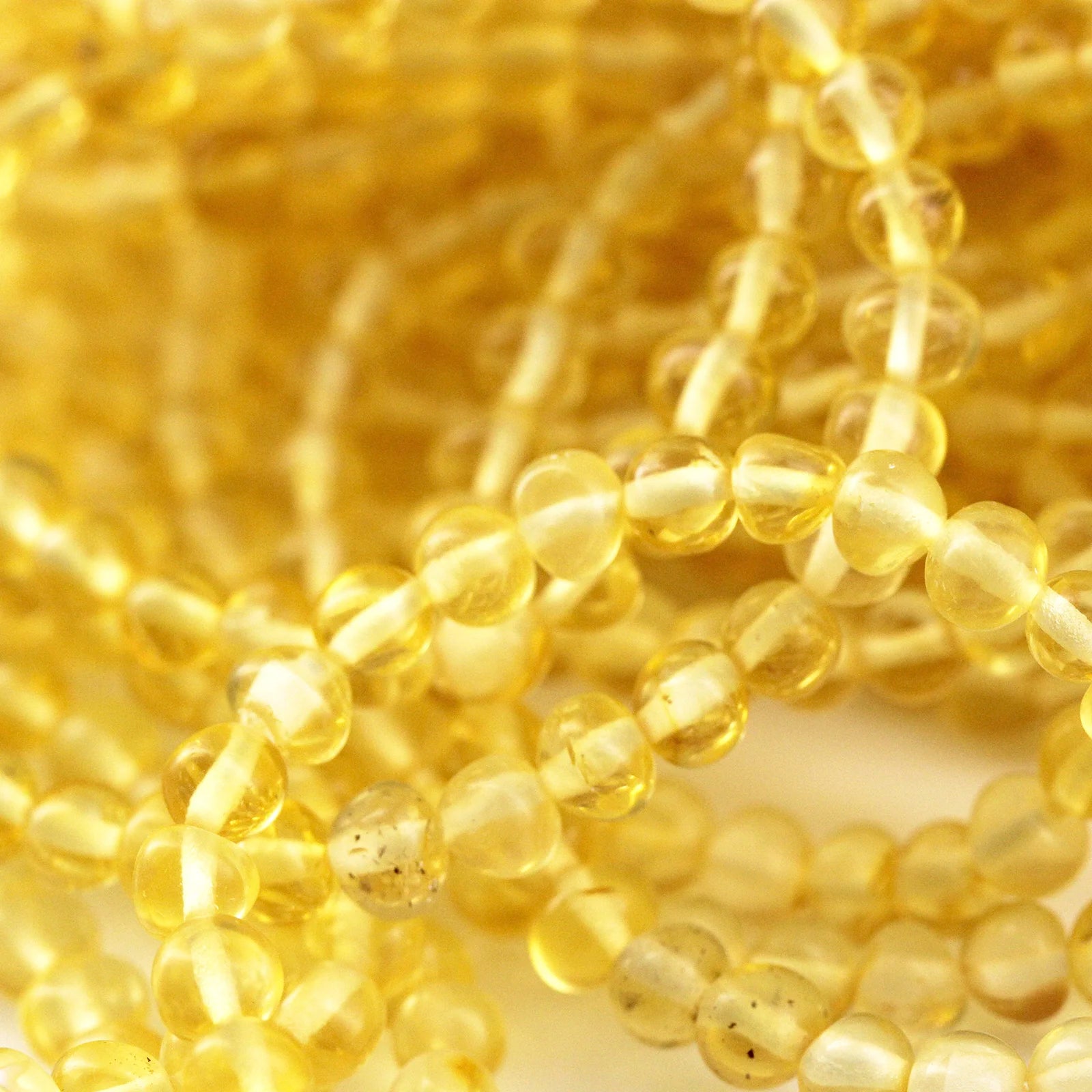 Adult Baltic Amber Bracelet. Baroque Yellow 5mm - XB55Y