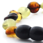 BALTIC AMBER TEETHING BRACELET. SIDE DRILL MIX II 6X4 MM