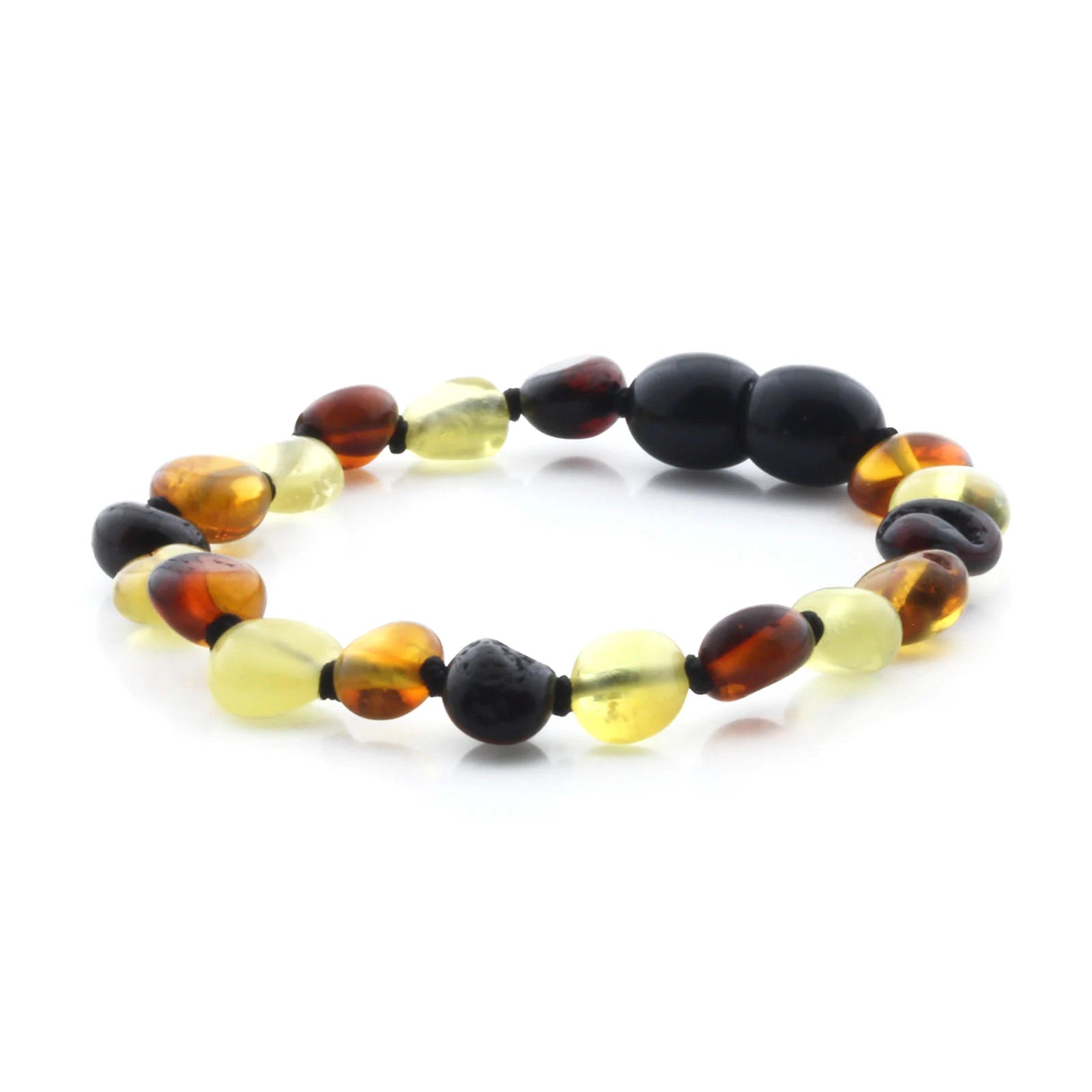 BALTIC AMBER TEETHING BRACELET. SIDE DRILL MIX II 6X4 MM