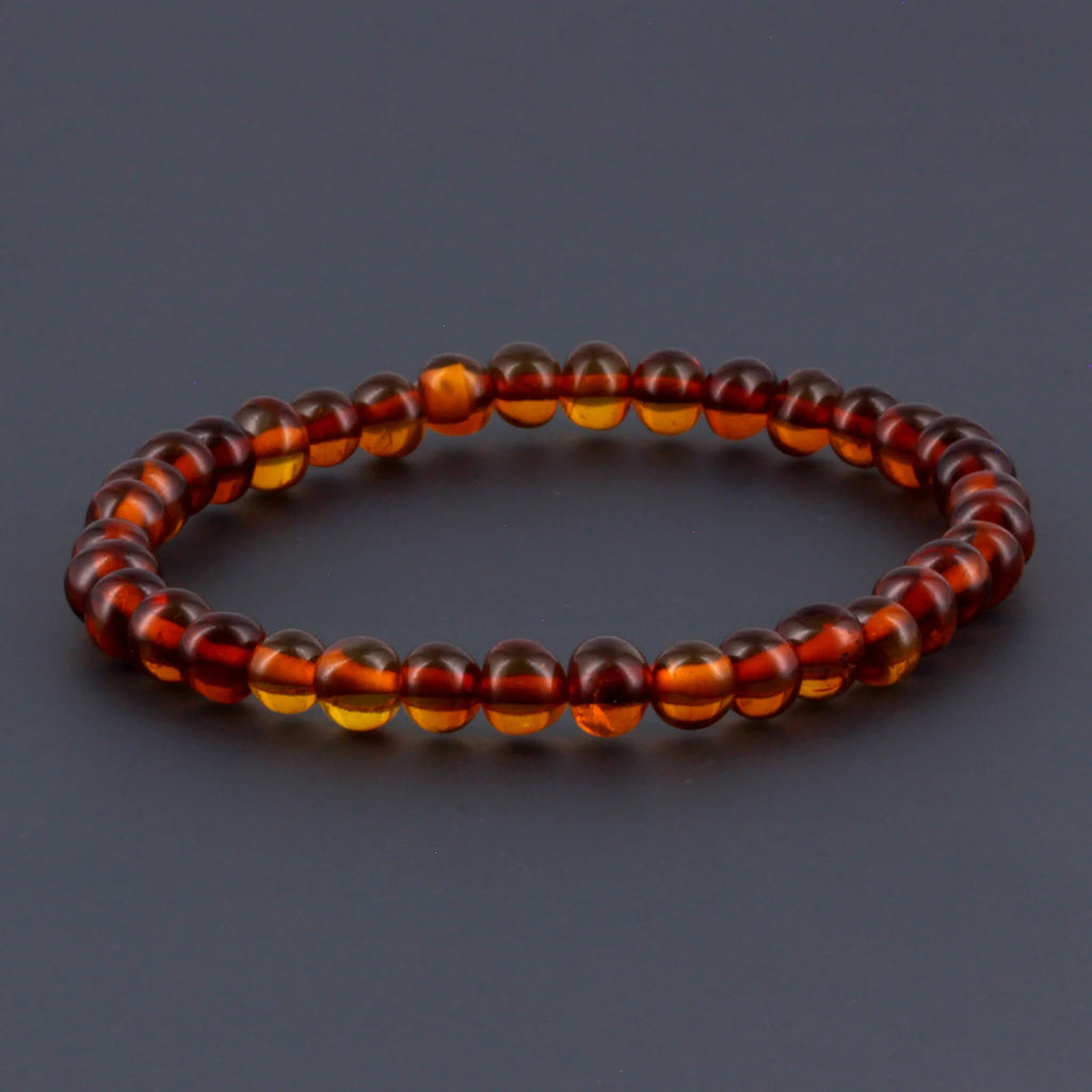 Adult Baltic Amber Bracelet. Baroque Cognac 5mm - XB55C