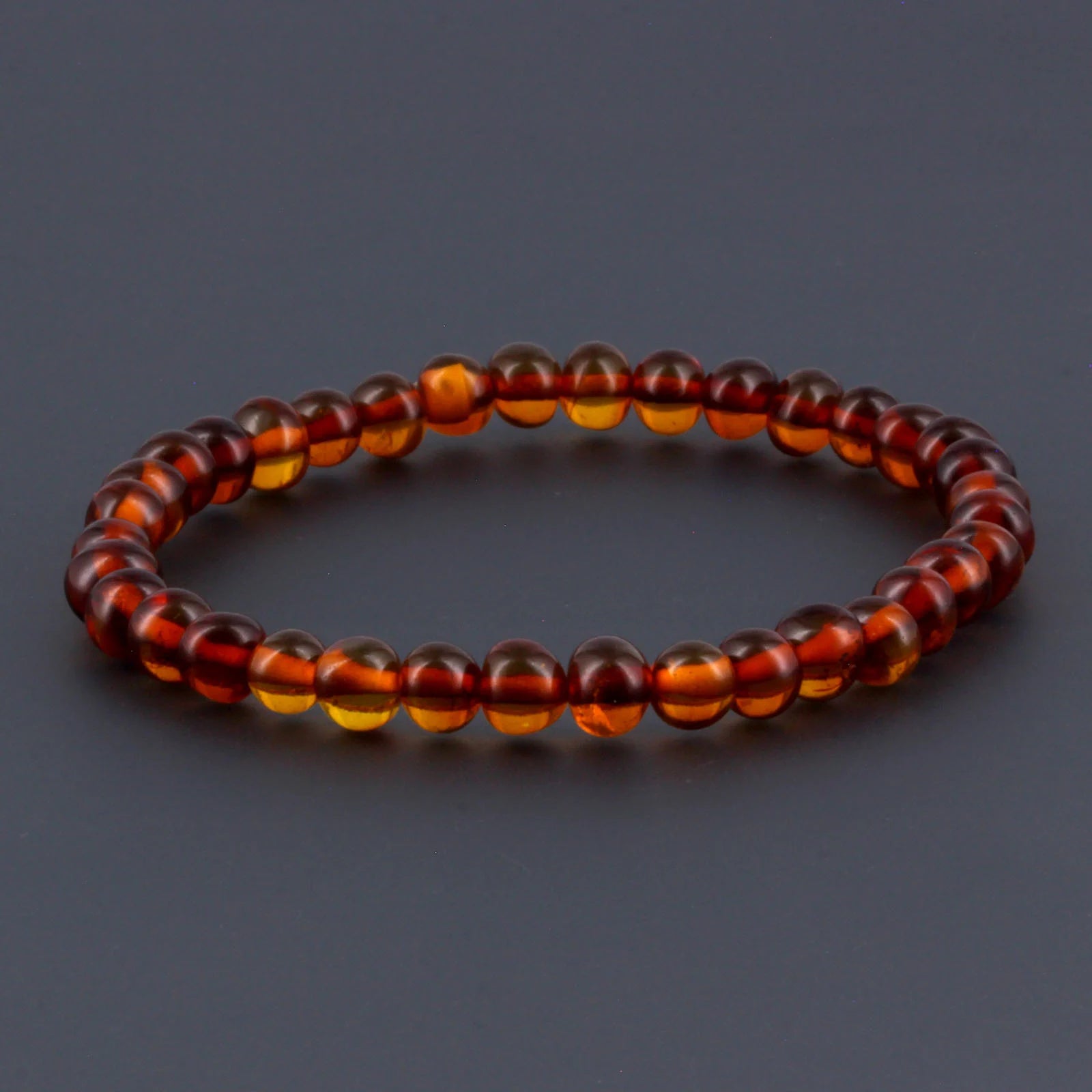 Adult Baltic Amber Bracelet. Baroque Cognac 5mm - XB55C
