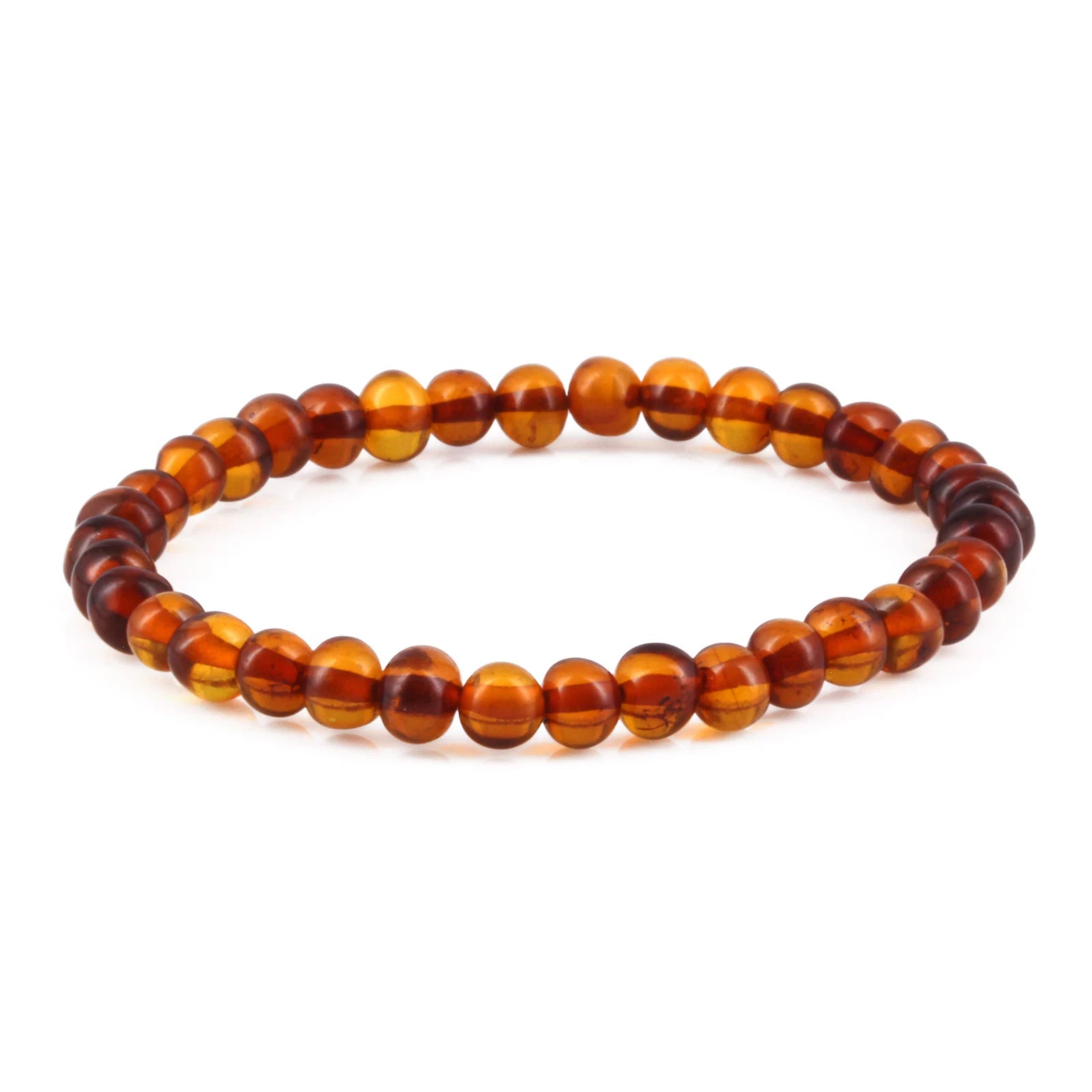 Adult Baltic Amber Bracelet. Baroque Cognac 5mm - XB55C