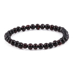 Adult Baltic Amber Bracelet. Baroque Dark Cognac 5mm - XB55DC
