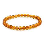 Adult Baltic Amber Bracelet. Baroque Light Cognac 5mm - XB55LC