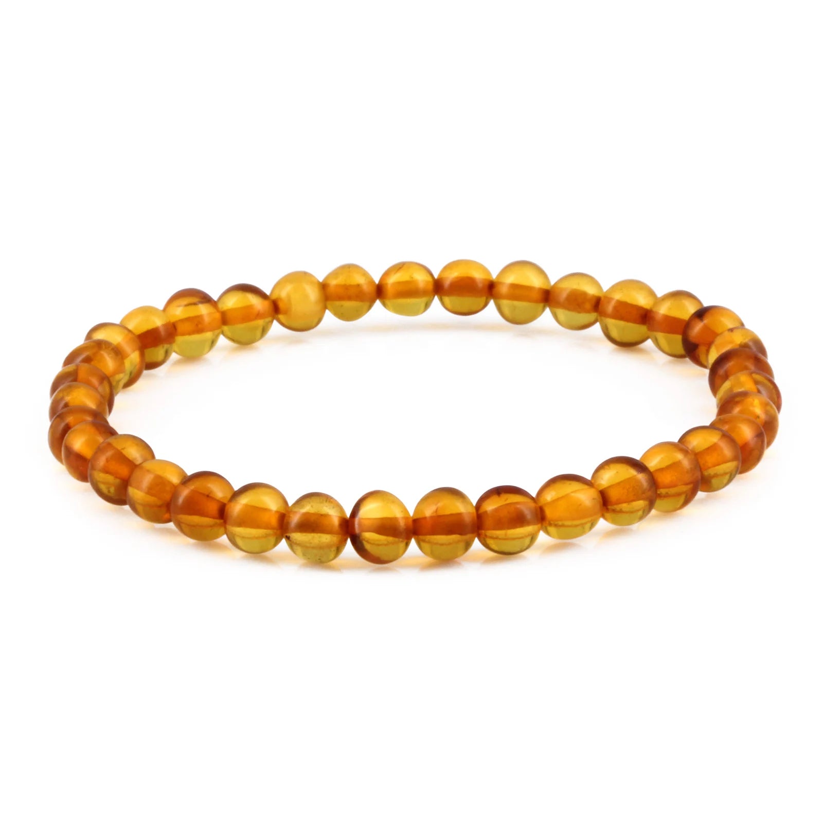 Adult Baltic Amber Bracelet. Baroque Light Cognac 5mm - XB55LC