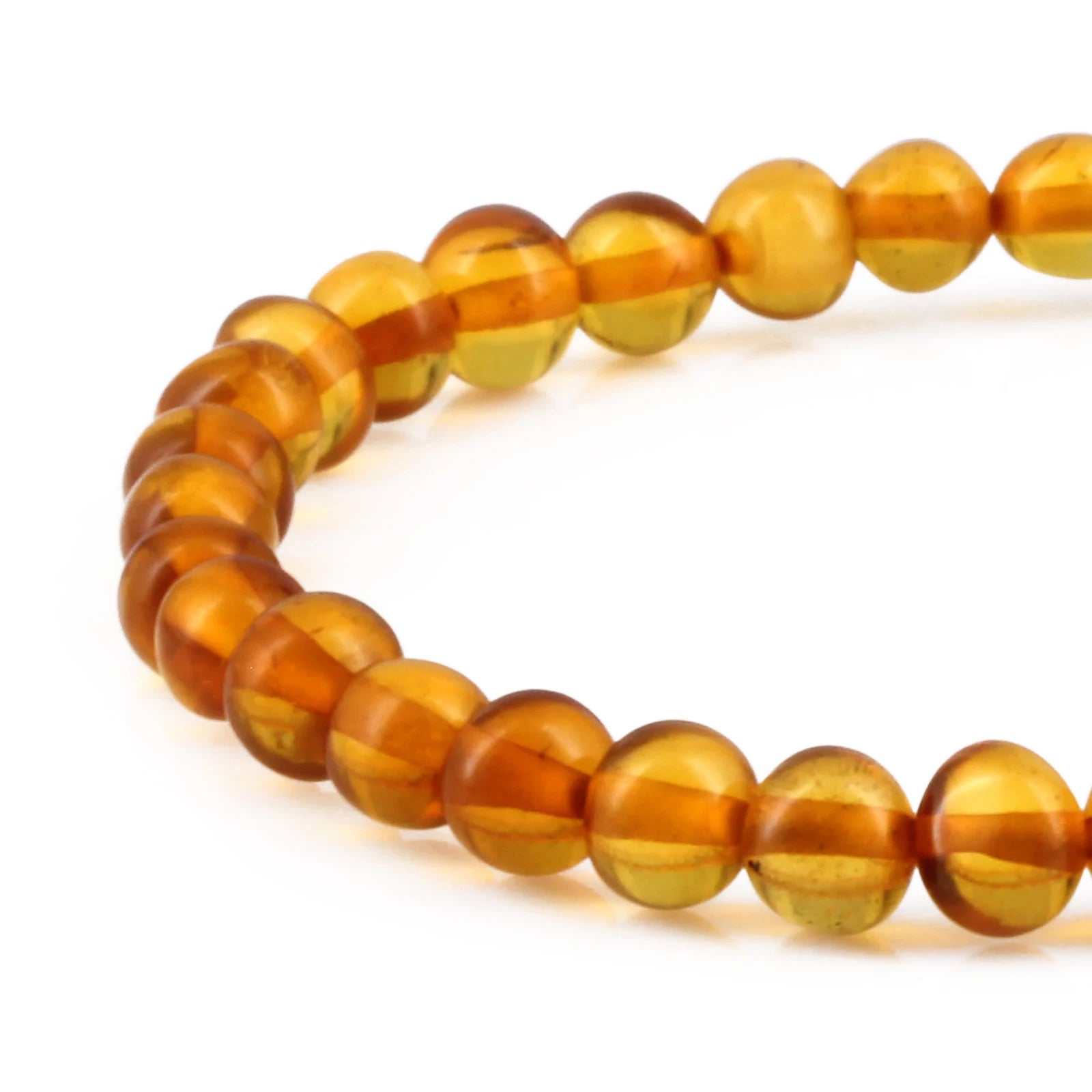 Adult Baltic Amber Bracelet. Baroque Light Cognac 5mm - XB55LC