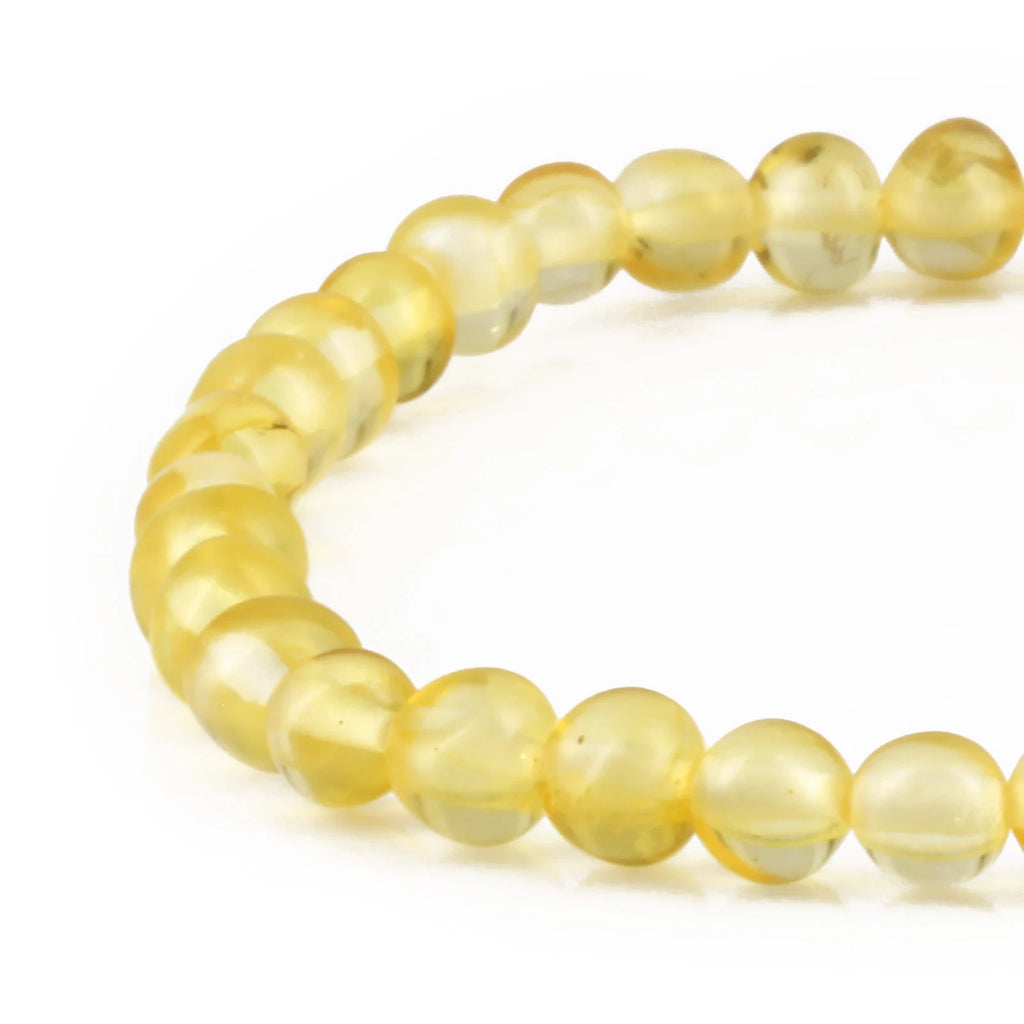 Adult Baltic Amber Bracelet. Baroque Yellow 5mm - XB55Y