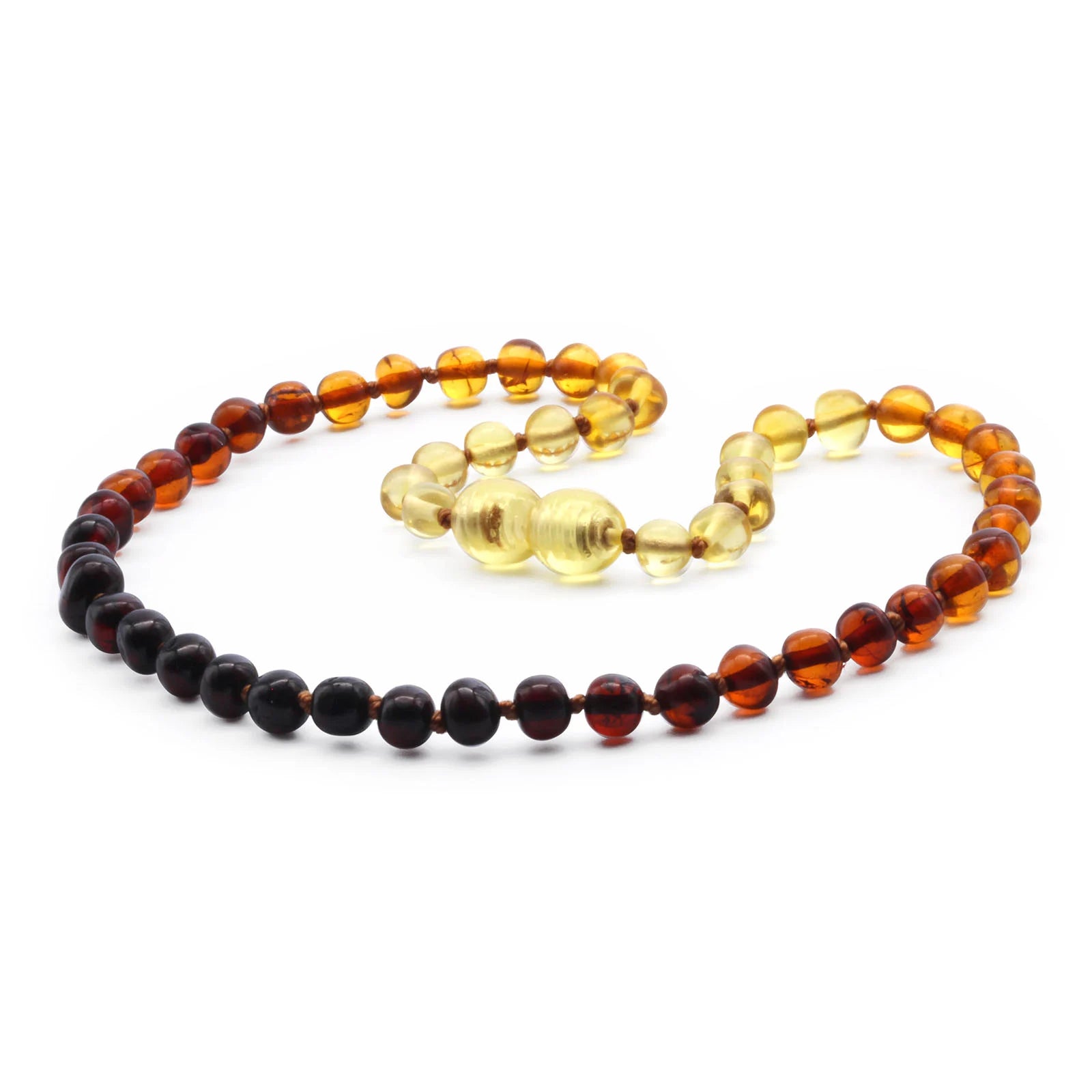 Baltic Amber Teething Necklace. Baroque Rainbow 5mm - XB54R1