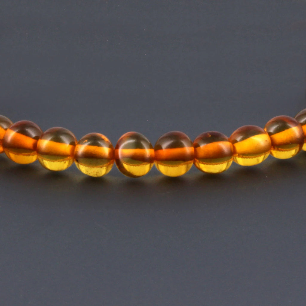 Adult Baltic Amber Bracelet. Baroque Light Cognac 5mm - XB55LC