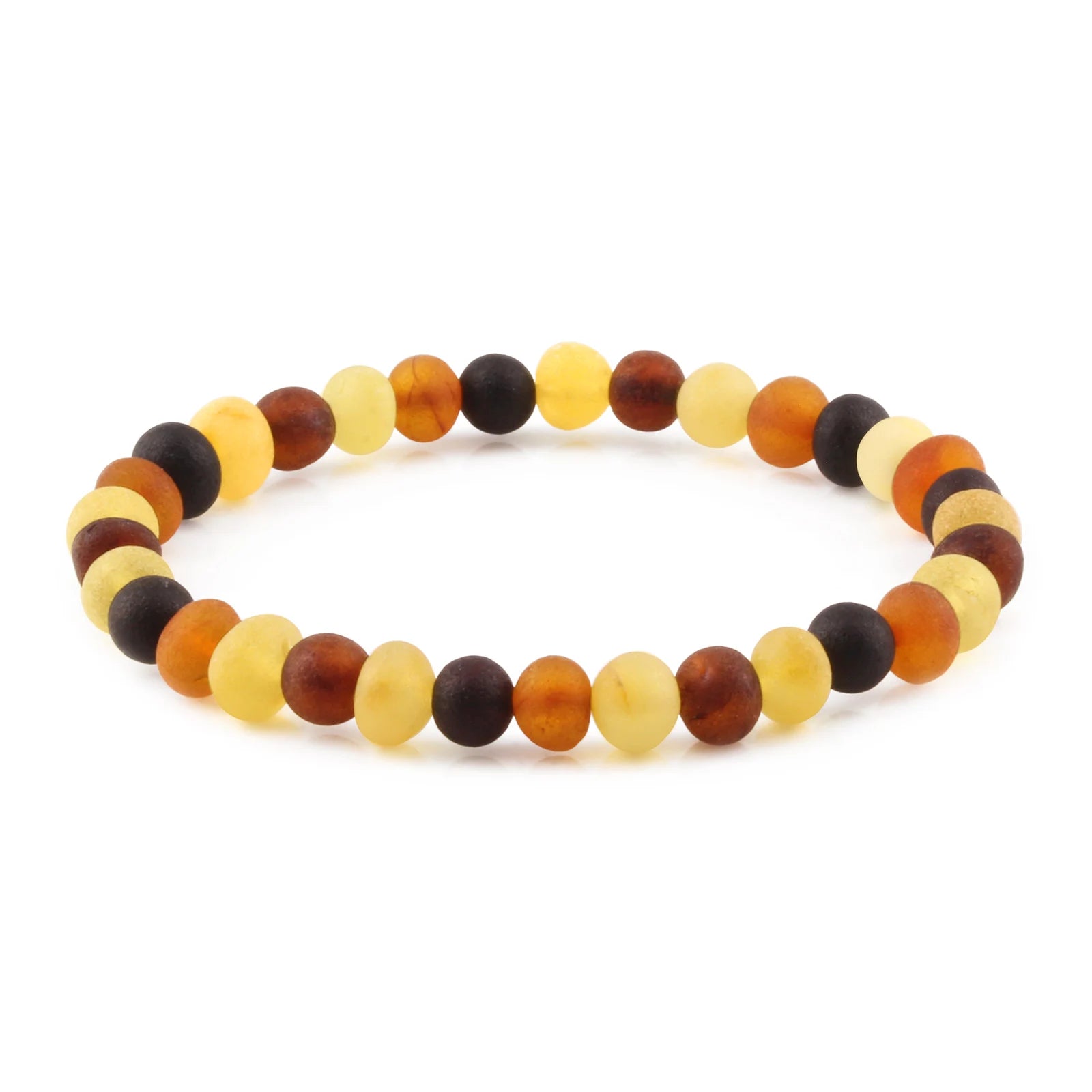 Adult Baltic Amber Bracelet. Baroque Multicolour 6mm - XB65MM