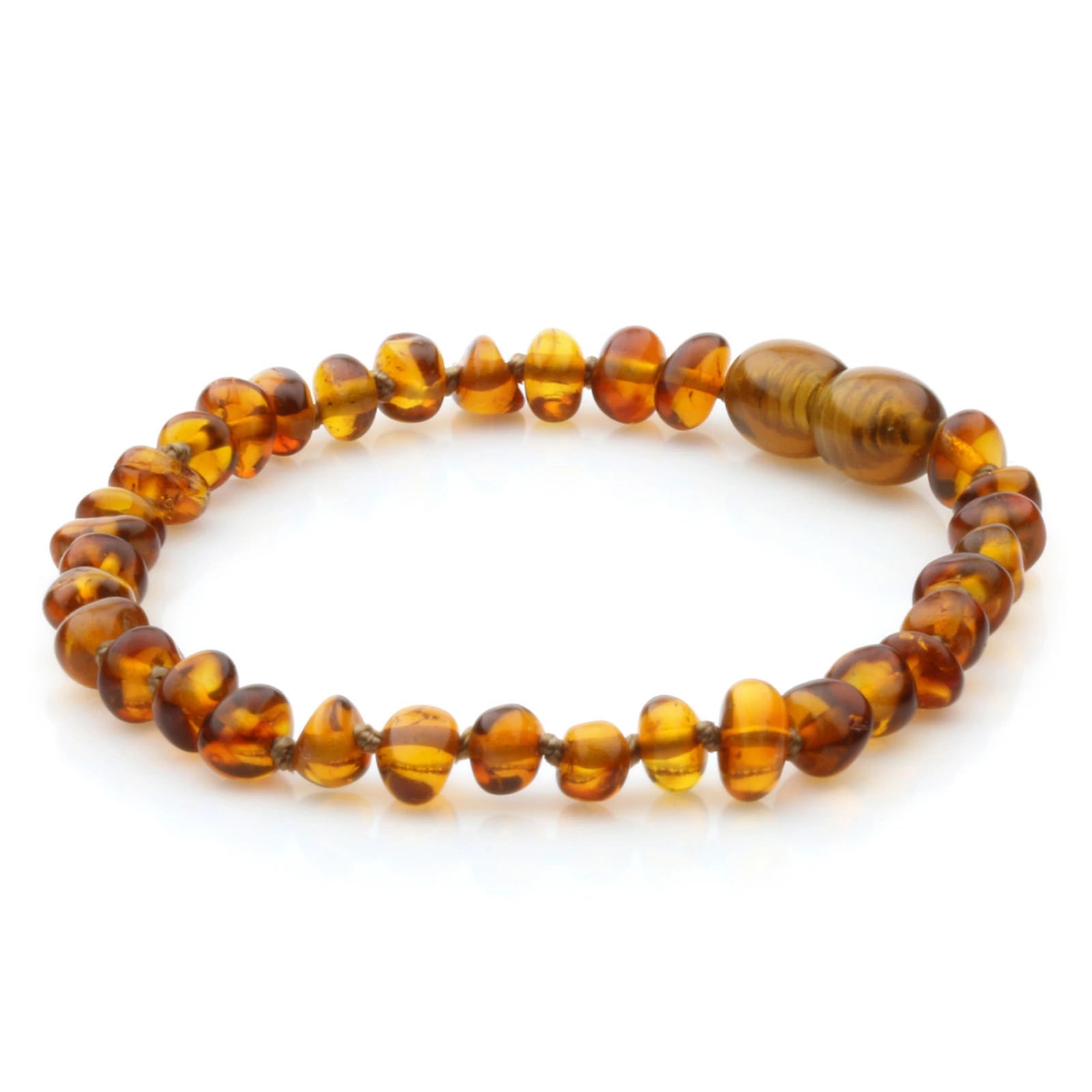 Adult Baltic Amber Bracelet. Baroque Cognac 5mm - BA138