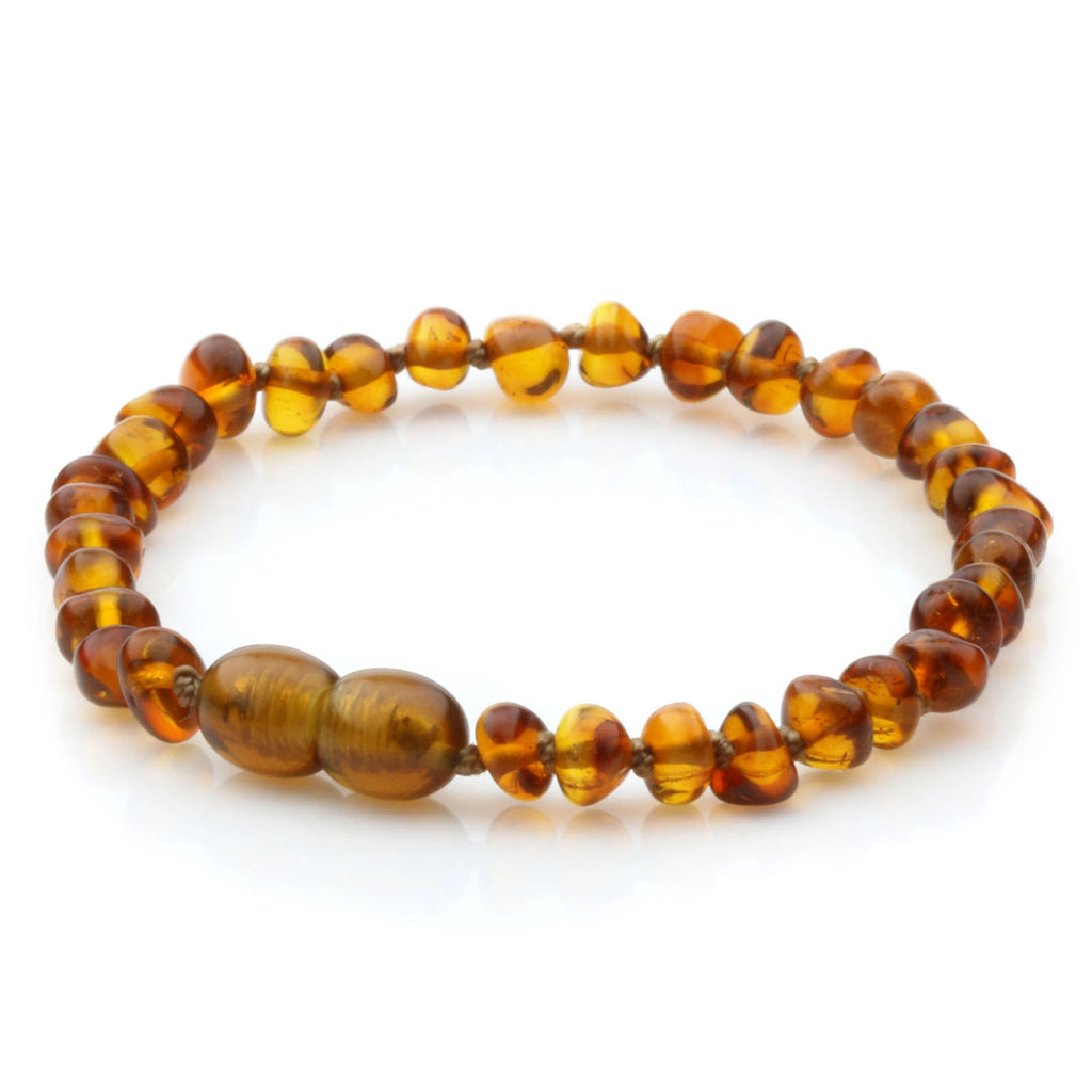 Adult Baltic Amber Bracelet. Baroque Cognac 5mm - BA138