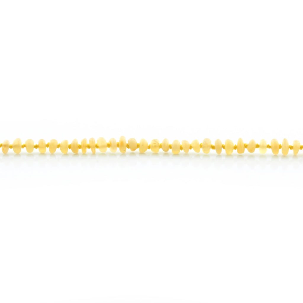 Adult Baltic Amber Necklace. Roundel Milky Yellow 5mm - RO53