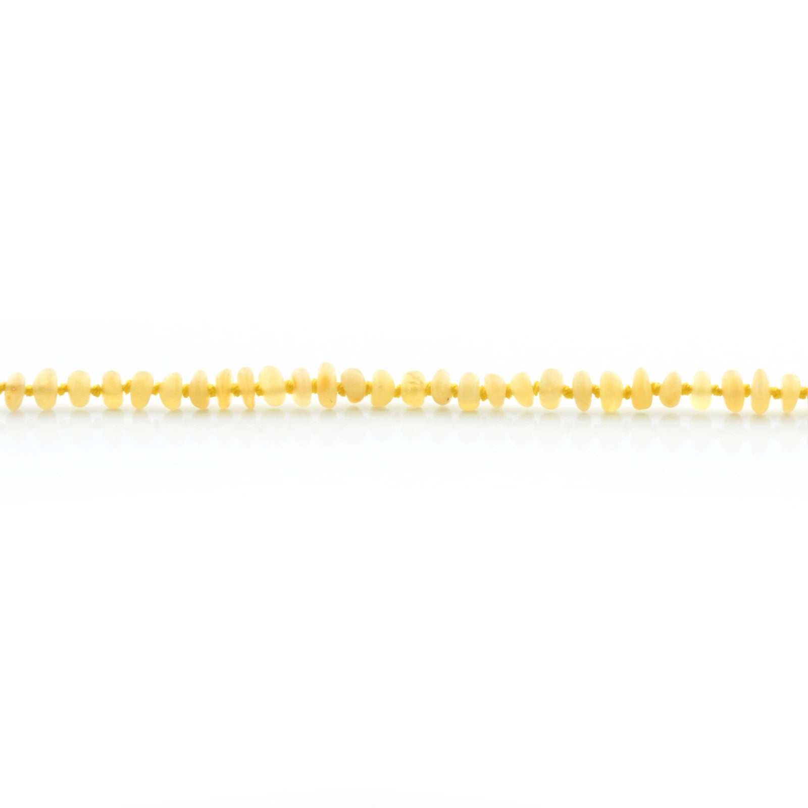 Adult Baltic Amber Necklace. Roundel Milky Yellow 5mm - RO53