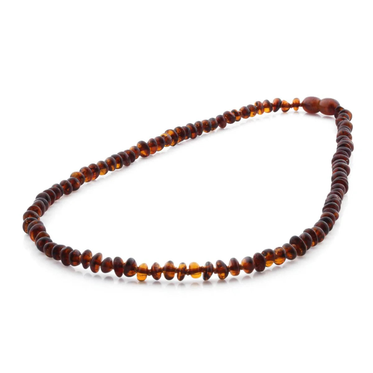 Adult Baltic Amber Necklace. Roundel Cognac 5mm - RO54