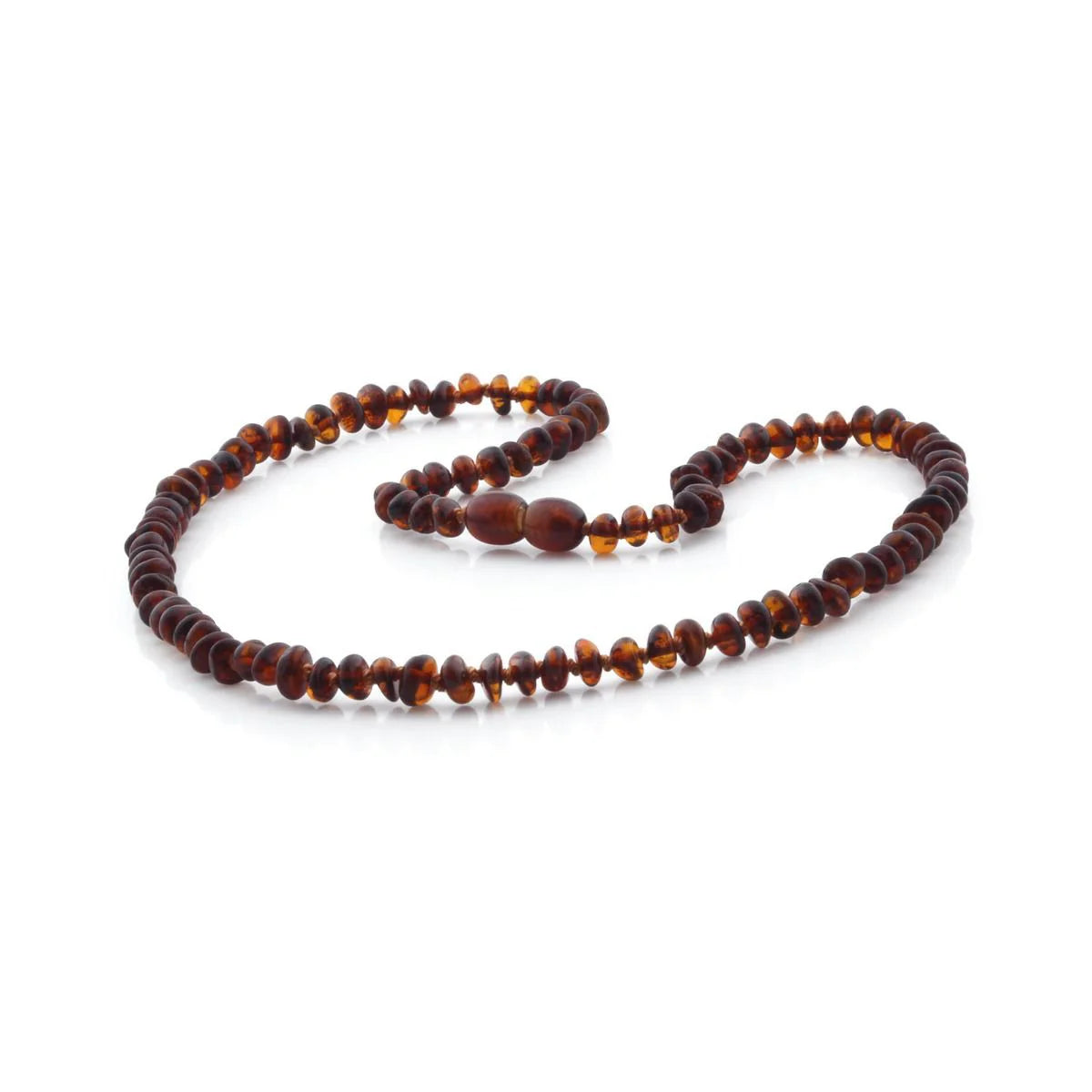 Adult Baltic Amber Necklace. Roundel Cognac 5mm - RO54