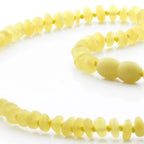 ADULT BALTIC AMBER NECKLACE. ROUNDEL MILKY YELLOW 5X3 MM
