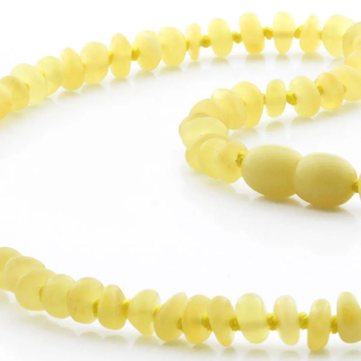 ADULT BALTIC AMBER NECKLACE. ROUNDEL MILKY YELLOW 5X3 MM