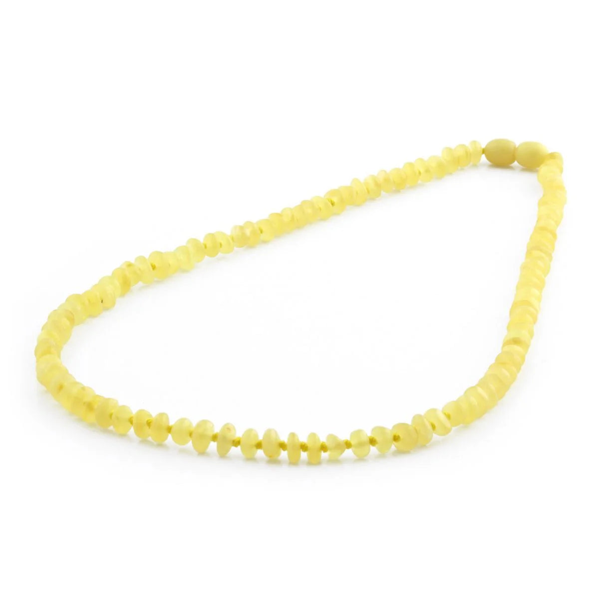 ADULT BALTIC AMBER NECKLACE. ROUNDEL MILKY YELLOW 5X3 MM