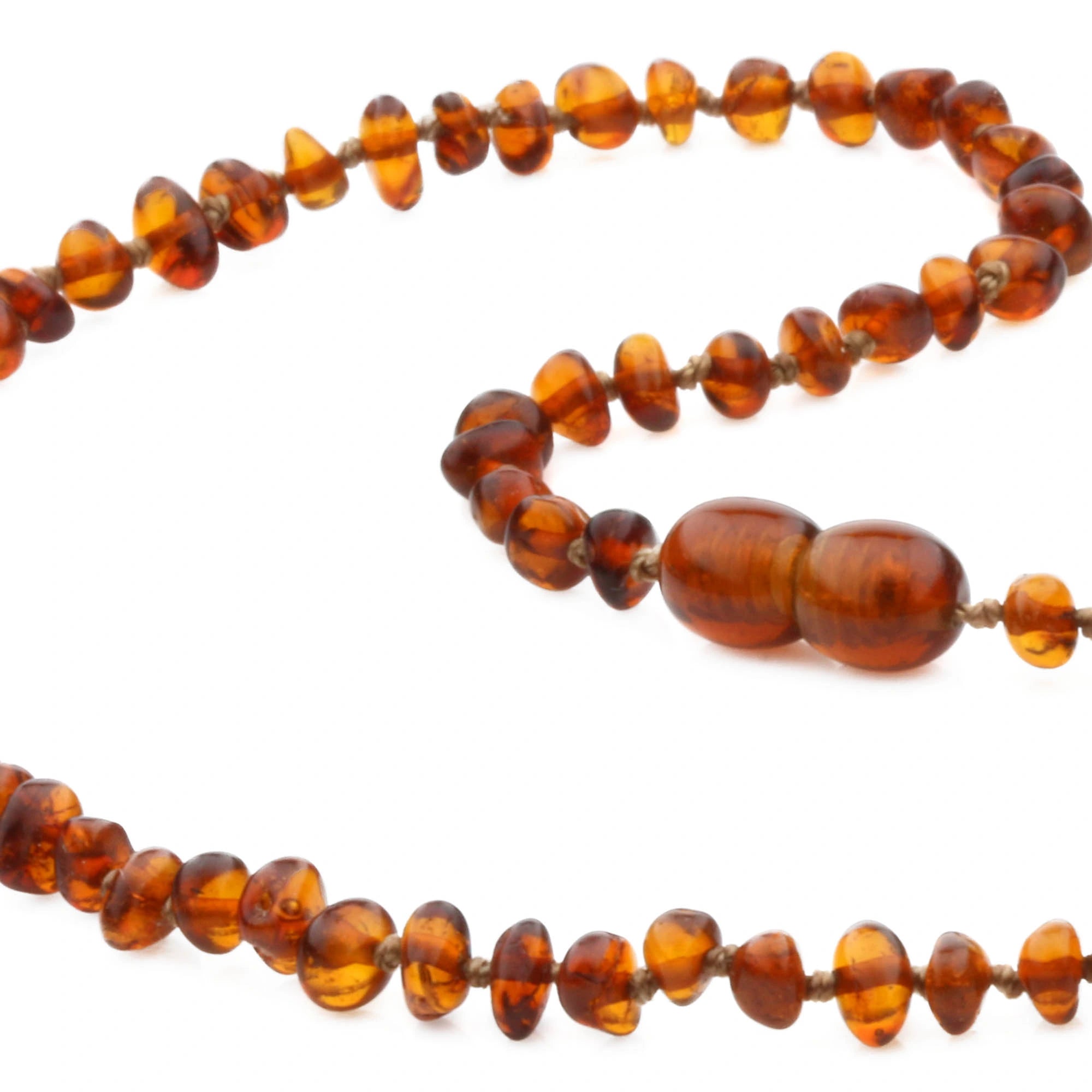 Adult Baltic Amber Necklace. Baroque Cognac 4mm - BA148