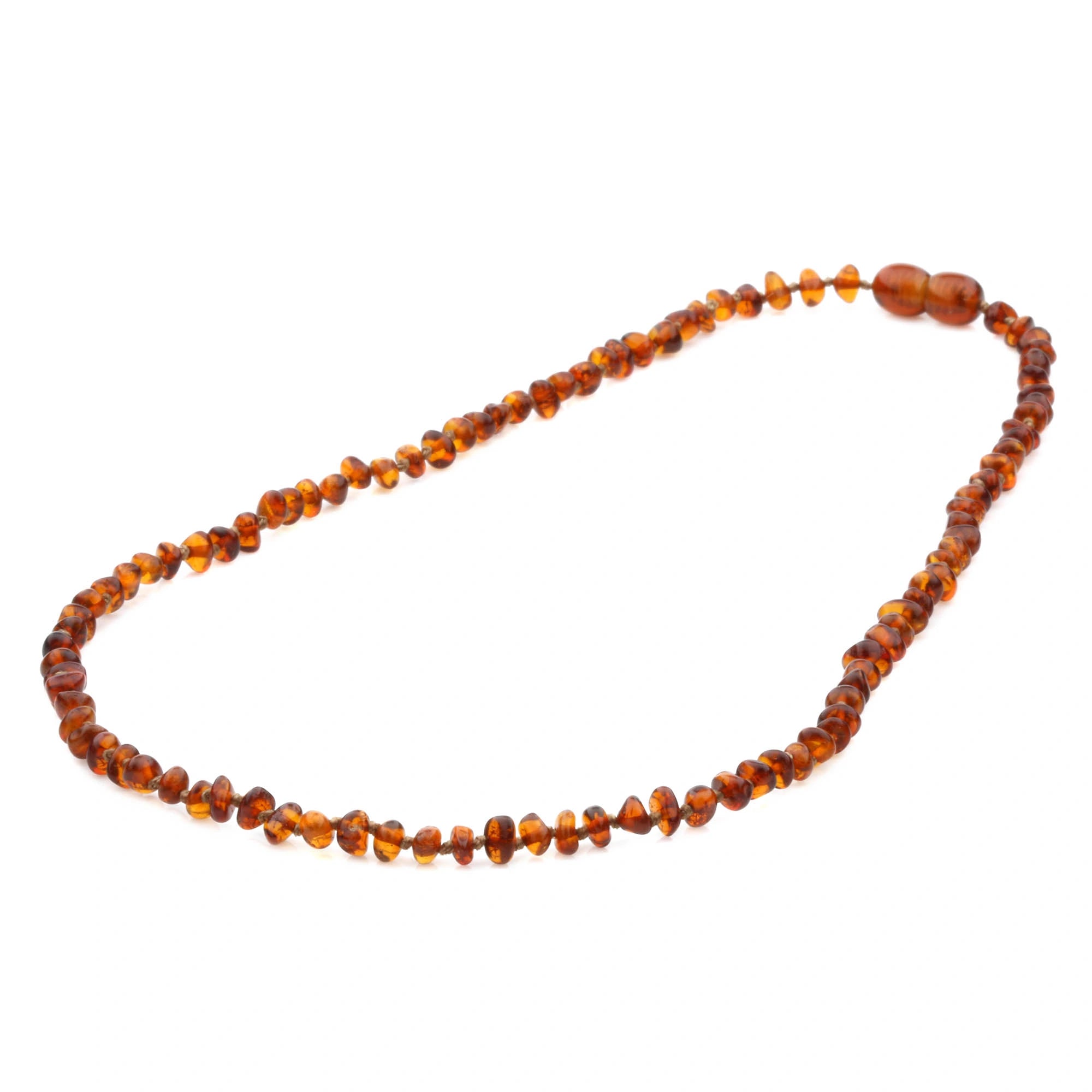 Adult Baltic Amber Necklace. Baroque Cognac 4mm - BA148