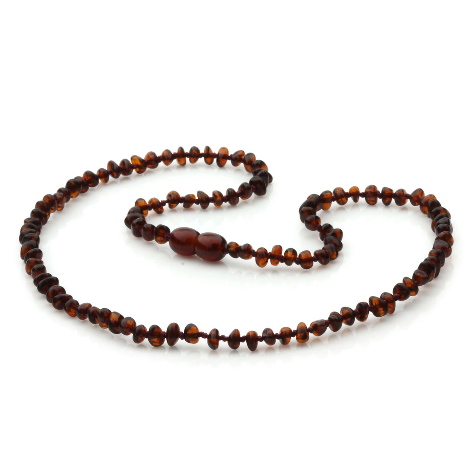 Adult Baltic Amber Necklace. Baroque Dark Cognac 4mm - BA149