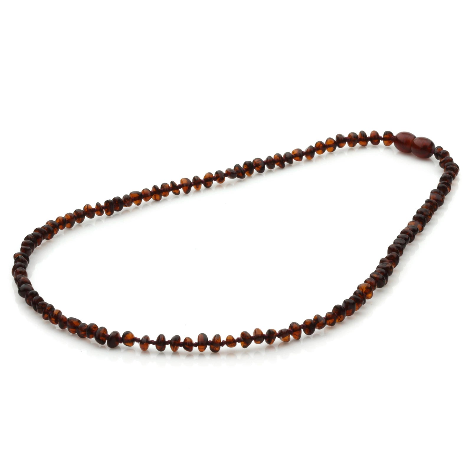 Adult Baltic Amber Necklace. Baroque Dark Cognac 4mm - BA149