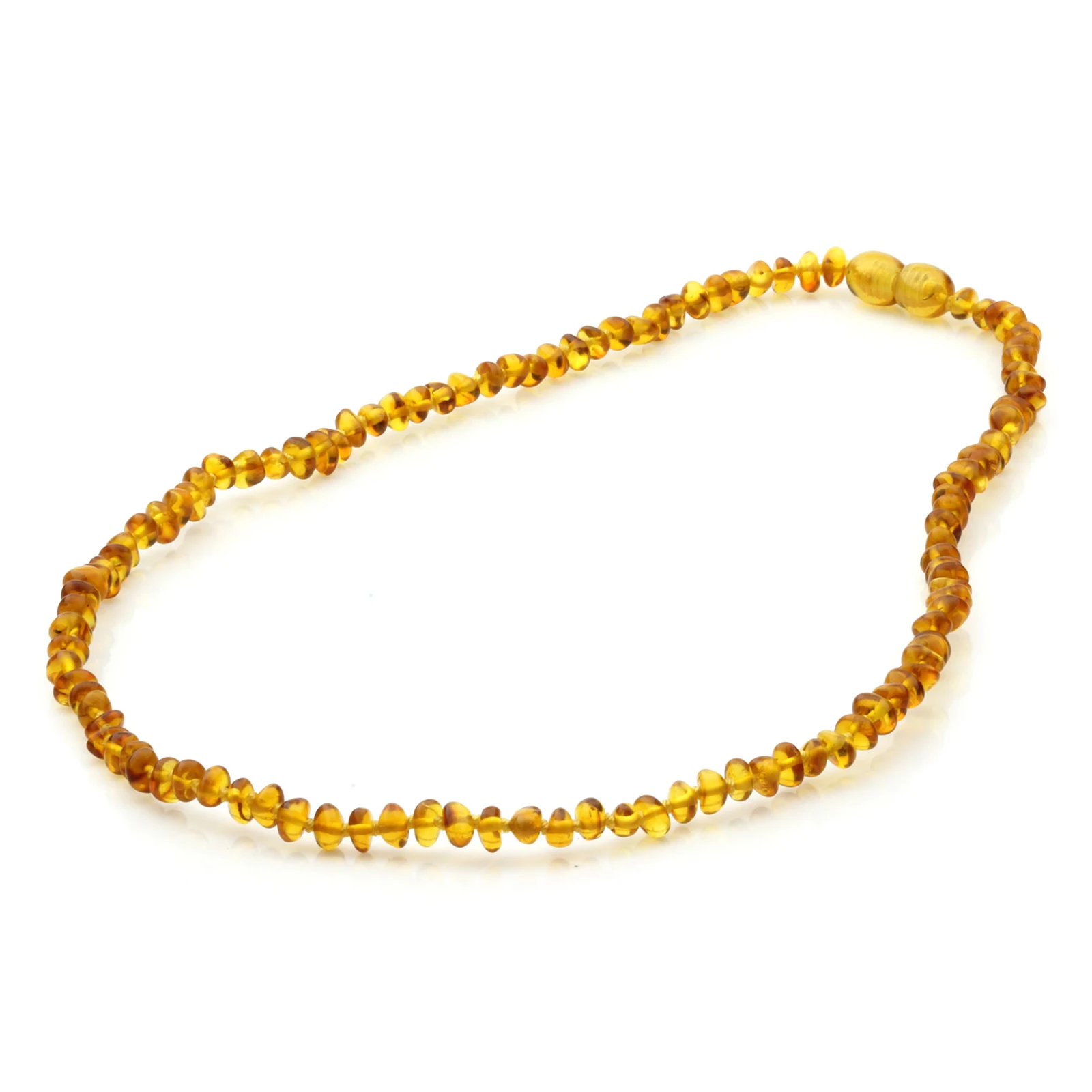 Adult Baltic Amber Necklace. Baroque Light Cognac 4mm - BA151